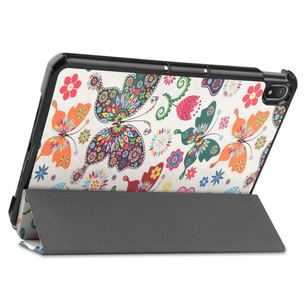Nokia T20 Læder Flip Cover m. Folde & Standerfunktion - Sommerfugle