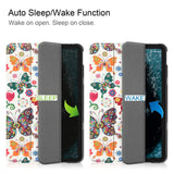 Nokia T20 Læder Flip Cover m. Folde & Standerfunktion - Sommerfugle