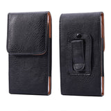 Universal Leather Flip Cover for Mobiler Svart - (Maks. Mobil: 165 x 83 x 18 mm)