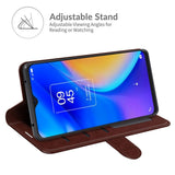 TCL 20 SE glanset skinndeksel m. Kortholder - Brun