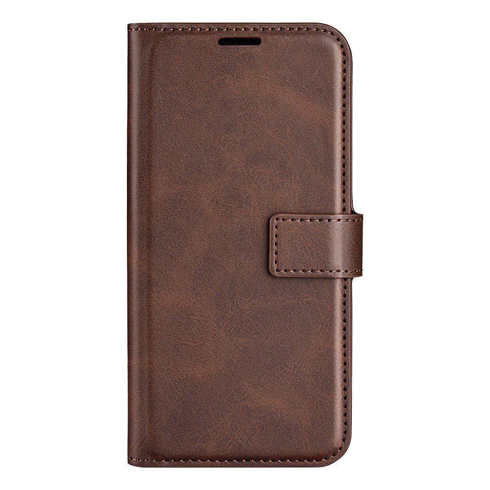 TCL 30 (4G) / (5G) Leather Flip Cover m. Kortholder - Mørkebrun