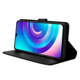 TCL 30 (4G/5G) / 30+ Leather Flip Cover m. Diamanttekstur - Svart