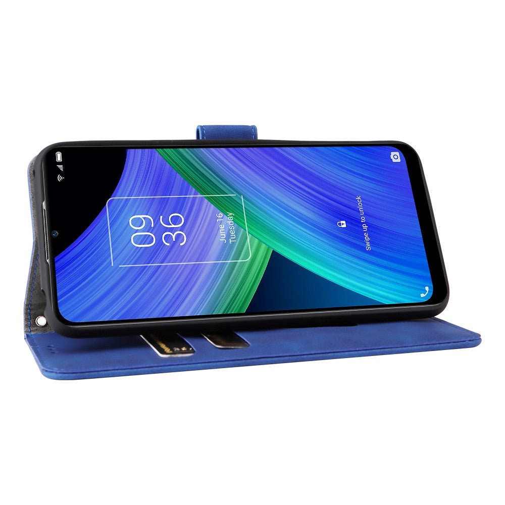 TCL 20R 5G mykt lær flipdeksel m. Lommebok - Blå