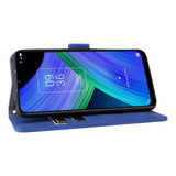 TCL 20R 5G mykt lær flipdeksel m. Lommebok - Blå