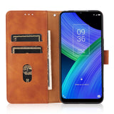 TCL 20R 5G mykt lær flipdeksel m. Lommebok - Brun