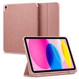 iPad 10.9" (2022) Spigen Urban Fit Stof Flip Cover m. Pen Holder - Rose Gold