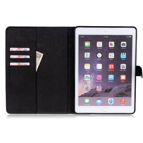 iPad Air 2 deksel m. Stativ og kortholder "Don't Touch My Pad" - Svart