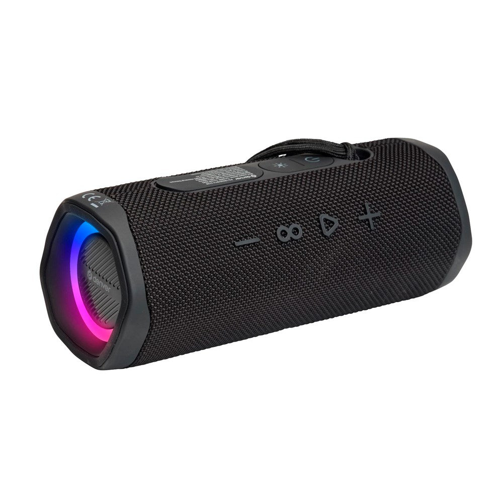 Denver Trådløs Bluetooth Højtaler - Indbygget Lys & IPX5 Vandafvisende Evne - Blå