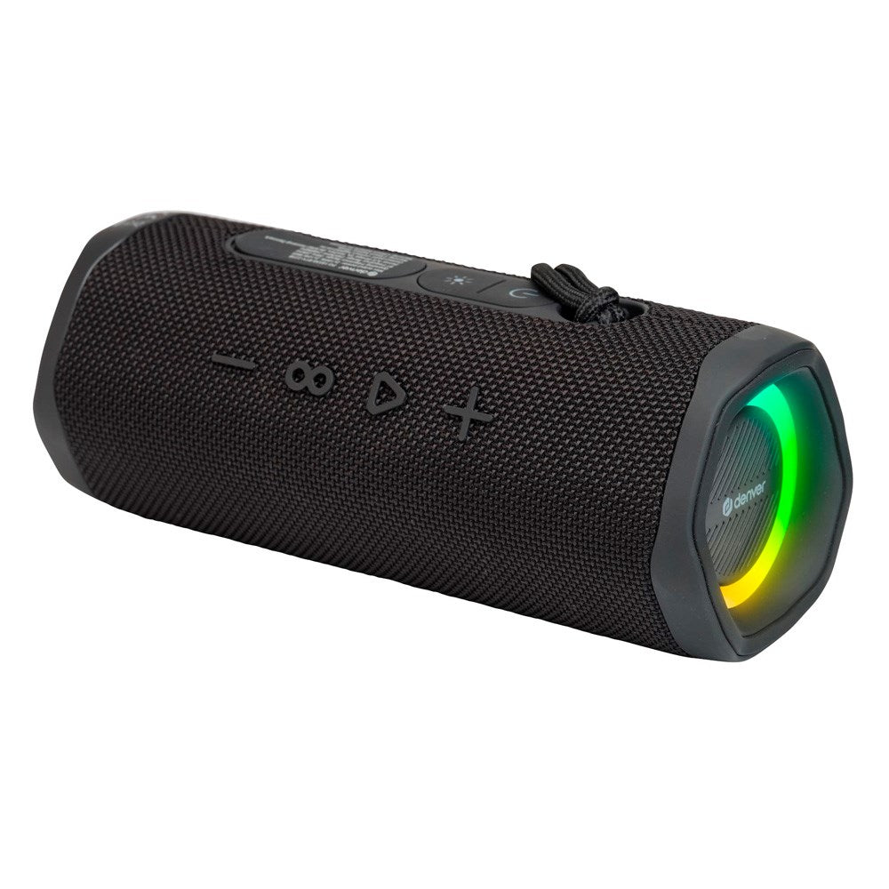 Denver Trådløs Bluetooth Højtaler - Indbygget Lys & IPX5 Vandafvisende Evne - Blå
