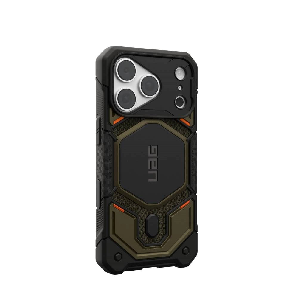 UAG iPhone 18 Pro / 17 Pro Monarch Pro Mobil Cover - MagSafe Kompatibel - Kevlar Element Green