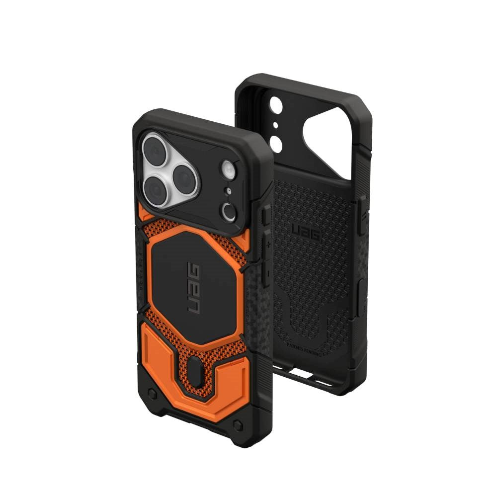 UAG iPhone 18 Pro / 17 Pro Monarch Pro Mobil Cover - MagSafe Kompatibel - Kevlar Burnt Orange