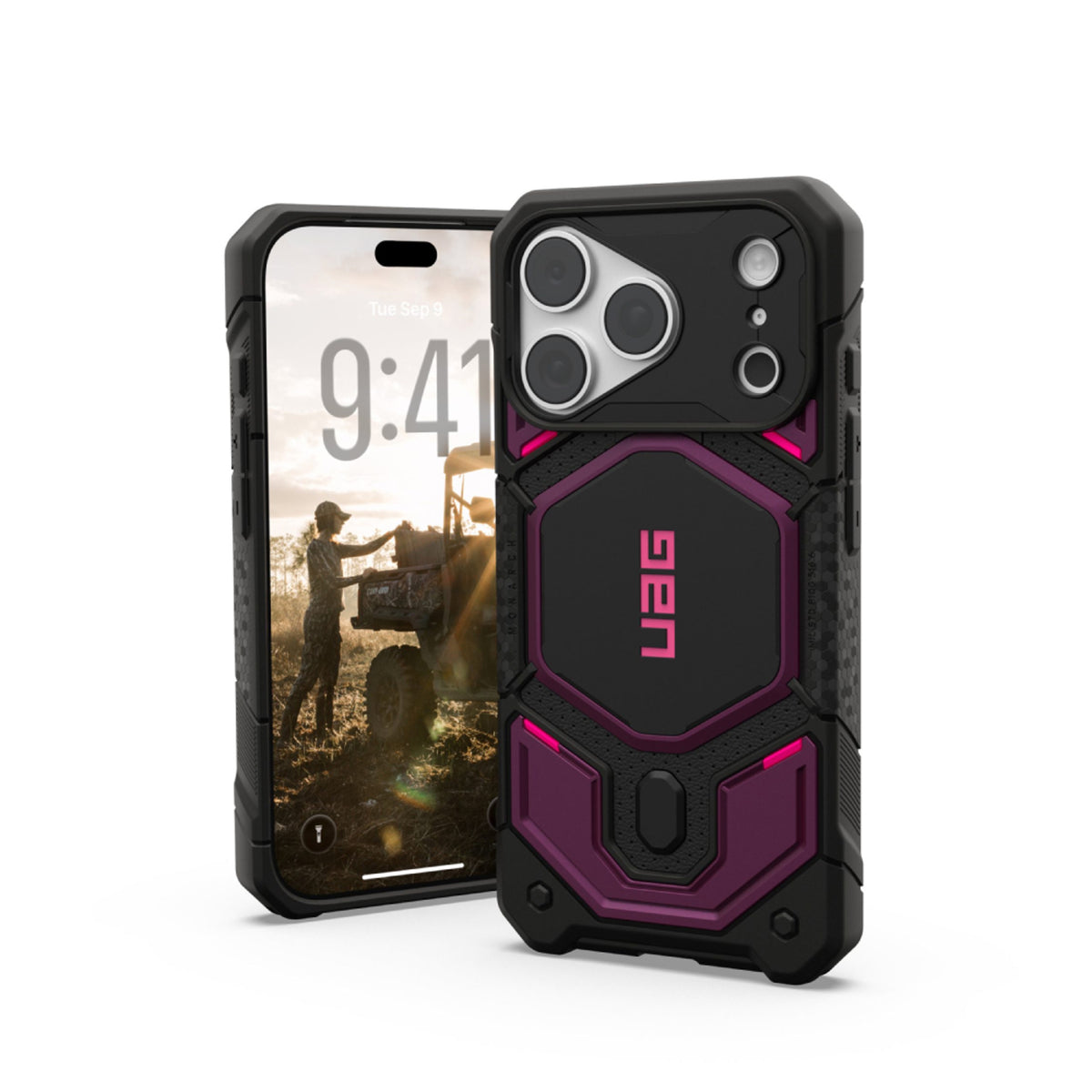UAG iPhone 18 Pro / 17 Pro Monarch Pro Mobil Cover - MagSafe Kompatibel - Deep Purple Synth
