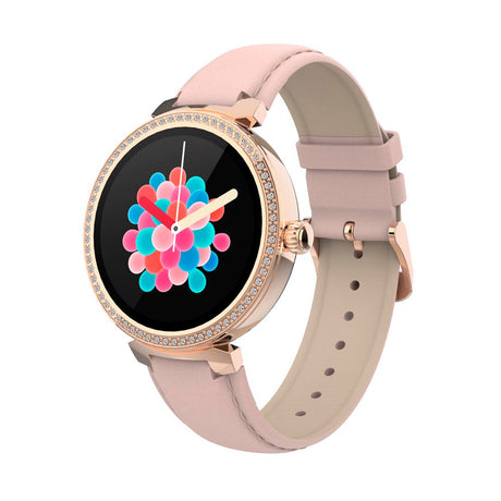 Denver Bluetooth Smartwatch med Kunstlæder Rem - Indbygget Sundheds- & Fitnesstracker - Lyserød