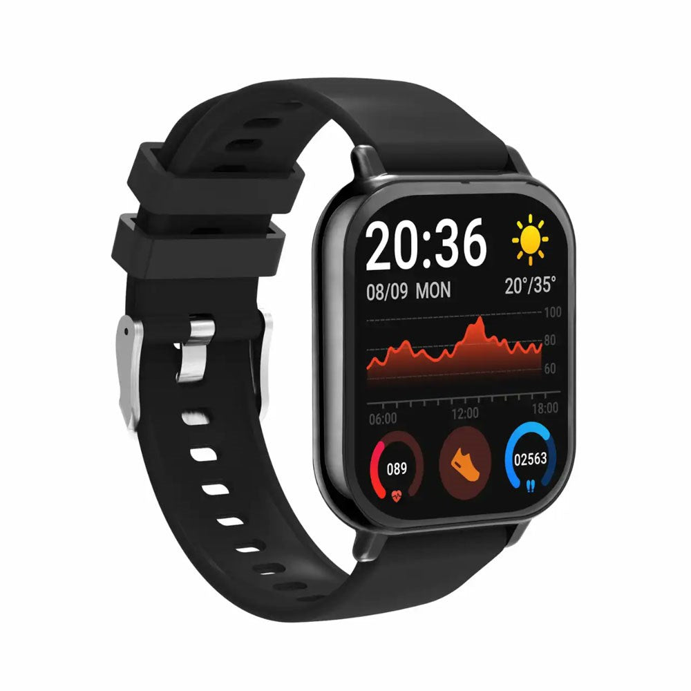 Denver SWC-176B Bluetooth Smartwatch m. Søvn- og Fitnesstracker - Silikone Urrem - Sort