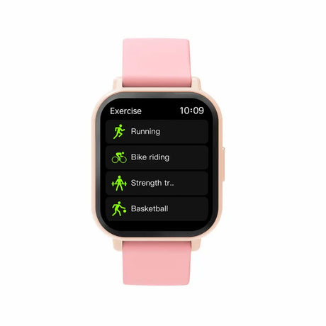 Denver SWC-176RO Bluetooth Smartwatch m. Søvn- og Fitnesstracker - Silikone Urrem - Lyserød