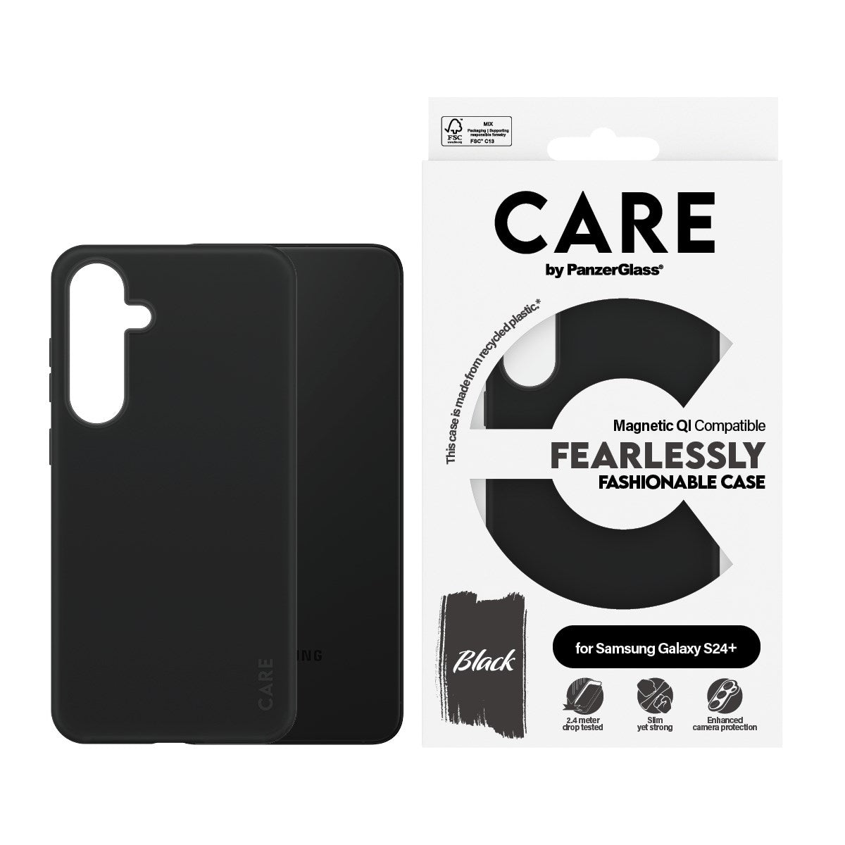 CARE by PanzerGlass Samsung Galaxy S24+ (Plus) FASHION Fearlessly Fashionable deksel - Svart