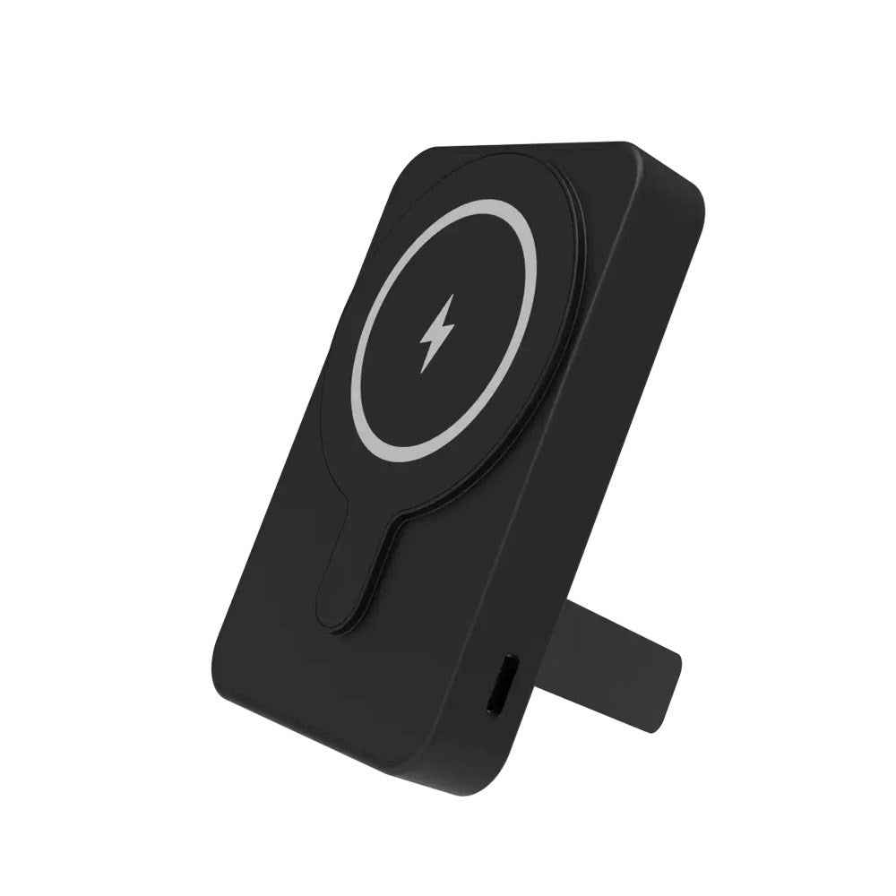 Denver Magnetisk PowerBank m. Kickstand - MagSafe Kompatibel - 5000 mAh - Sort