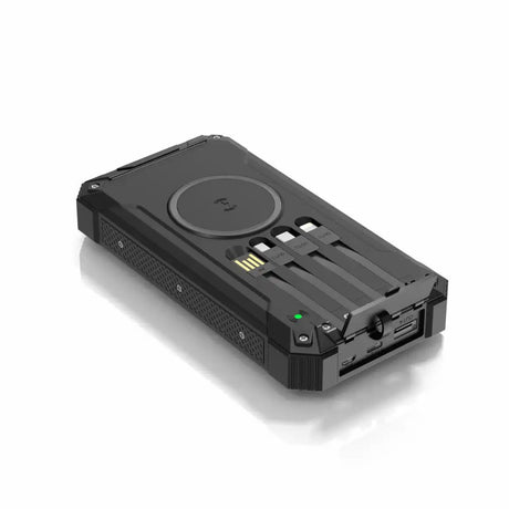 Denver Solcelle PowerBank m. Indbygget Kabel - 20.000 mAh - Sort