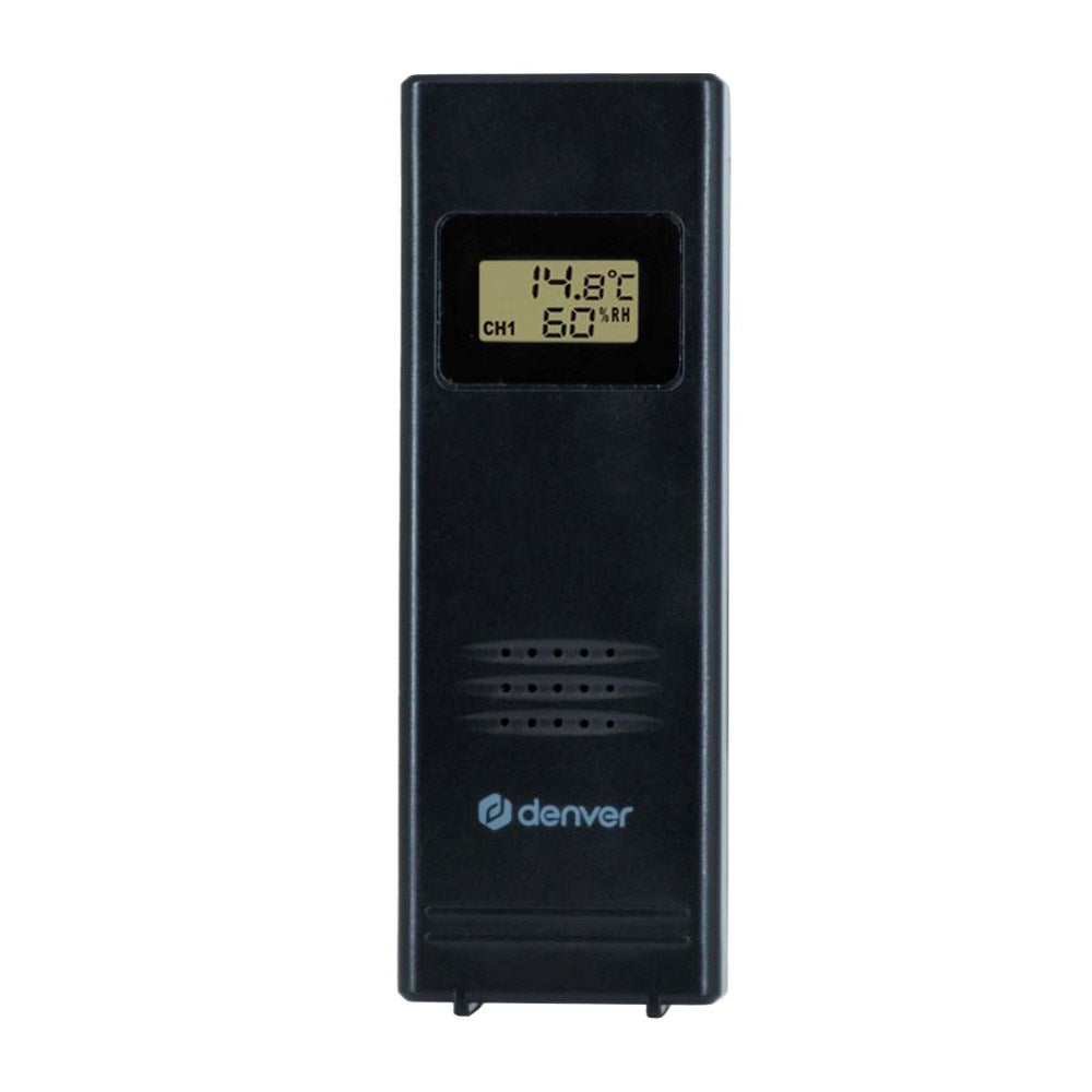 Denver Vejrstation - Farverigt Display med Ur - Sort