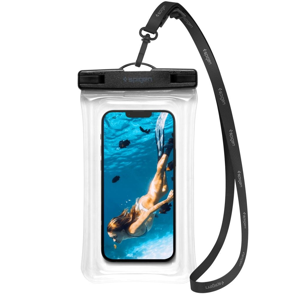 Spigen A610 Universal Liquid Waterproof Case - Svart / Gjennomsiktig (maks. mobilstørrelse: 170 x 90 mm)