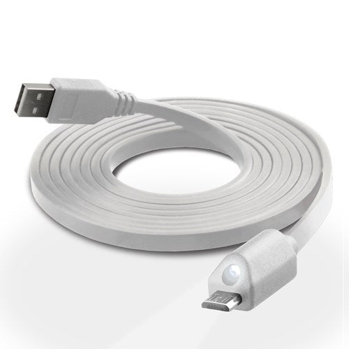 Naztech Micro-USB-kabel med Light 1,8m - Hvit