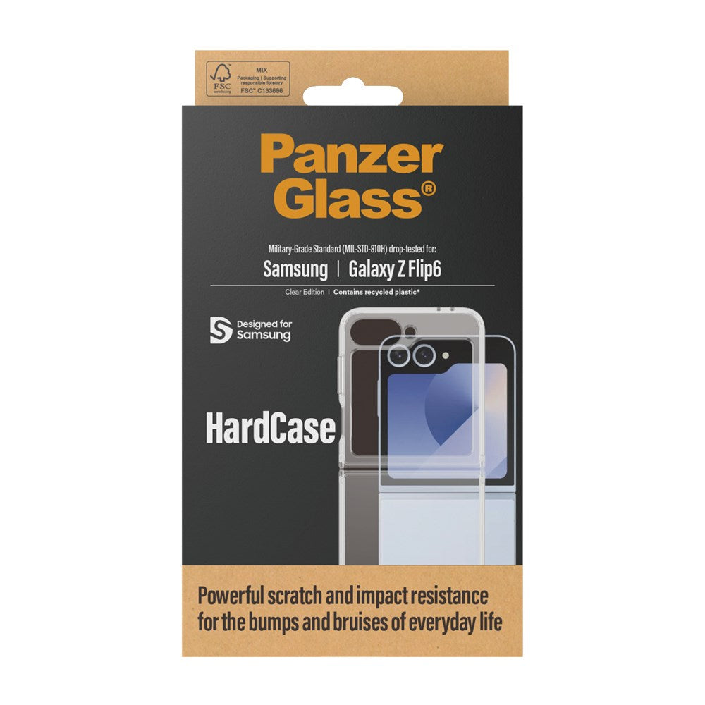 Samsung Galaxy Z Flip7 FE / Flip6 Bagside Cover PanzerGlass HardCase Antibakteriel - Gennemsigtig