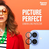 iPhone 16 / 16 Plus PanzerGlass PicturePerfect - Kamerabeskyttelse - Platinastyrke - Gjennomsiktig / Svart