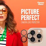 iPhone 16 Pro / 16 Pro Max PanzerGlass PicturePerfect - Kamerabeskyttelse - Platinastyrke - Gjennomsiktig / Svart