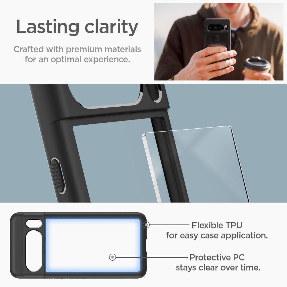 Google Pixel 8 Pro Spigen Ultra Hybrid-deksel - gjennomsiktig / svart