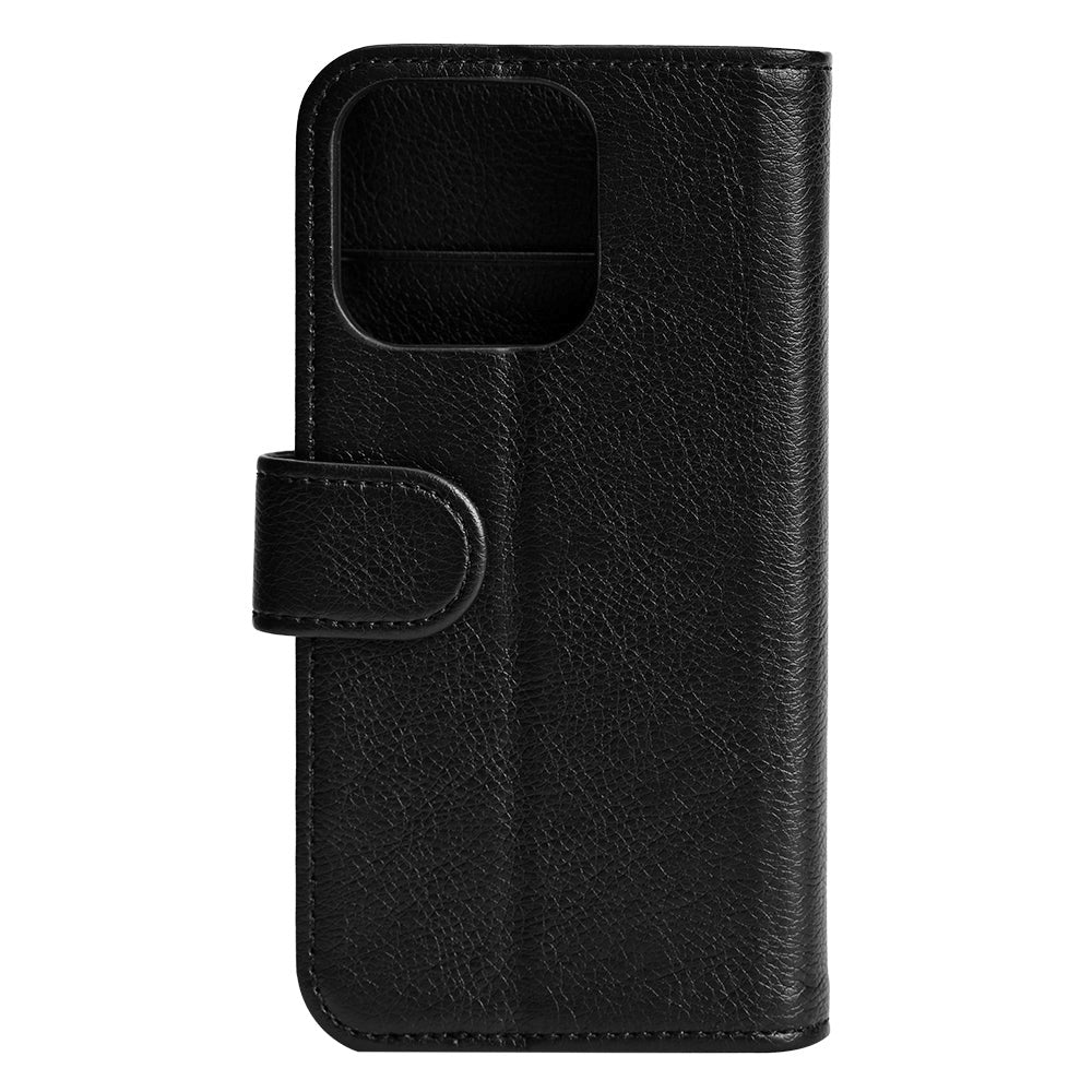 Essentials iPhone 13 Pro Faux Leather Flip Cover m. Kortholder - Sort