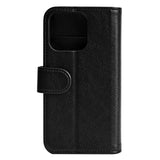 Essentials iPhone 13 Pro Faux Leather Flip Cover m. Kortholder - Sort