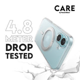 CARE by PanzerGlass iPhone 16 Feature Kickstand Cover - MagSafe Kompatibel - Transparent / Silver