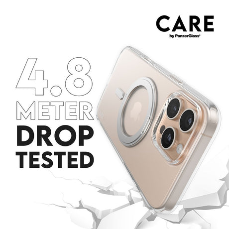 CARE by PanzerGlass iPhone 16 Pro Max Feature Kickstand Cover - MagSafe-kompatibel - Gjennomsiktig / Sølv