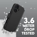 CARE by PanzerGlass iPhone 16 Feature Tango 2-i-1 Flip Cover m. Lommebok - Svart