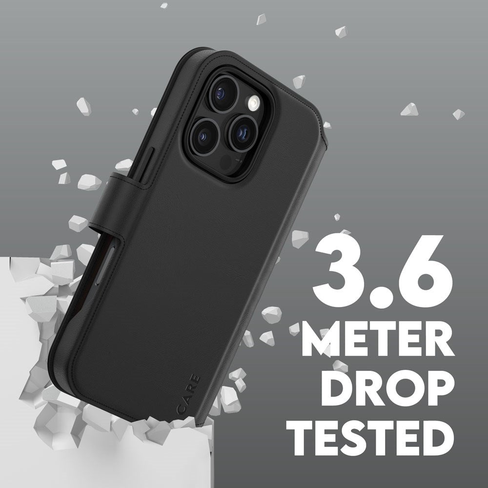 CARE by PanzerGlass iPhone 16 Pro Feature Tango 2-i-1 flipdeksel m. Lommebok - Svart