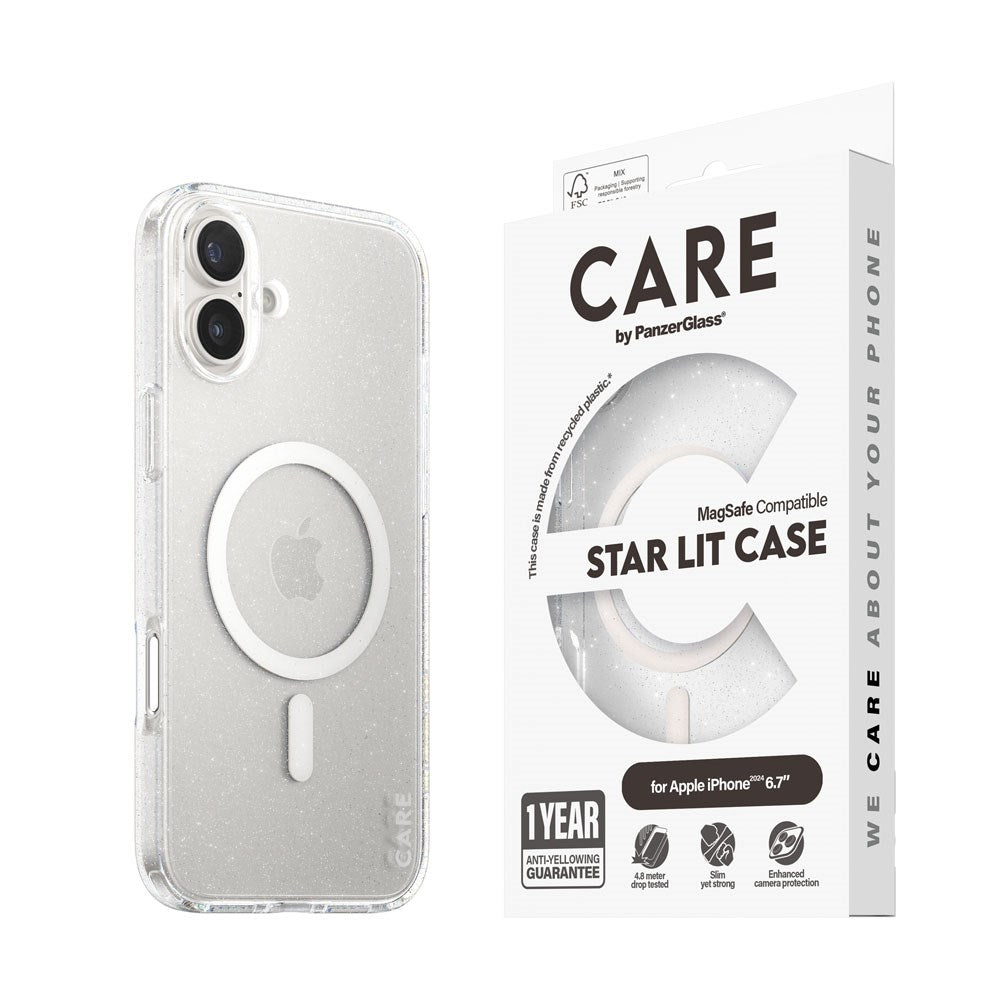 CARE by PanzerGlass iPhone 16 Plus FLAGSHIP Urban Combat-deksel - MagSafe-kompatibel - Star Lit / White