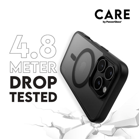 CARE by PanzerGlass iPhone 16 Pro FLAGSHIP Urban Combat-deksel - MagSafe-kompatibel - Gjennomsiktig / svart ramme