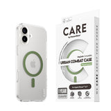 CARE by PanzerGlass iPhone 16 Plus FLAGSHIP Urban Combat-deksel - MagSafe-kompatibel - Gjennomsiktig / Pikant grønn