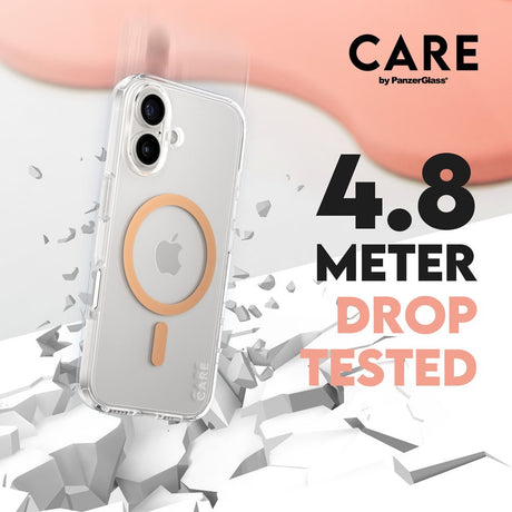 CARE by PanzerGlass iPhone 16 FLAGSHIP Urban Combat-deksel - MagSafe-kompatibel - Gjennomsiktig / Peach Fuzz
