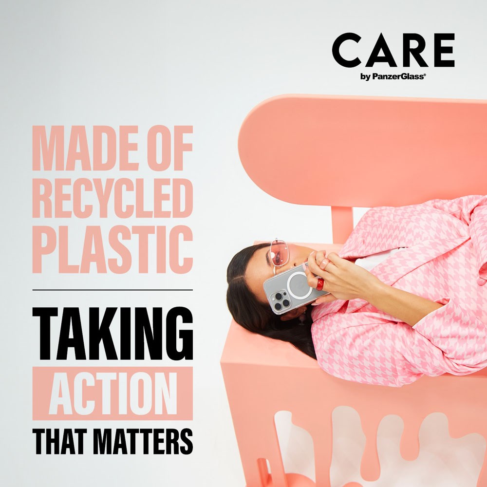 CARE by PanzerGlass iPhone 16 FLAGSHIP Urban Combat-deksel - MagSafe-kompatibel - Gjennomsiktig / Peach Fuzz