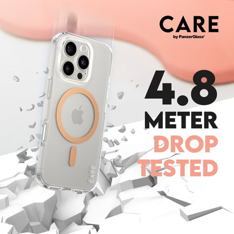 CARE by PanzerGlass iPhone 16 Pro FLAGSHIP Urban Combat-deksel - MagSafe-kompatibel - Gjennomsiktig / Peach Fuzz