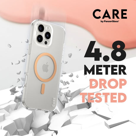 CARE by PanzerGlass iPhone 16 Pro Max FLAGSHIP Urban Combat-deksel - MagSafe-kompatibel - Gjennomsiktig / Peach Fuzz