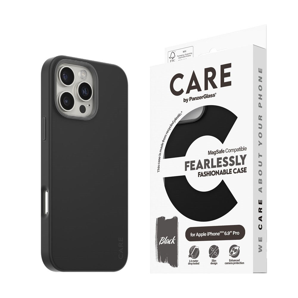 CARE by PanzerGlass iPhone 16 Pro Max FASHION Fryktløst fasjonabelt deksel - MagSafe-kompatibel - Svart
