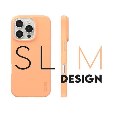 CARE by PanzerGlass iPhone 16 Pro FASHION Fryktløst fasjonabelt deksel - Peach Fuzz