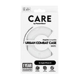 CARE by PanzerGlass iPhone 15 FLAGSHIP Urban Combat-deksel - MagSafe-kompatibel - Gjennomsiktig / Hvit