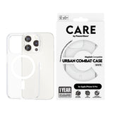 CARE by PanzerGlass iPhone 15 Pro FLAGSHIP Urban Combat-deksel - MagSafe-kompatibel - Gjennomsiktig / Hvit