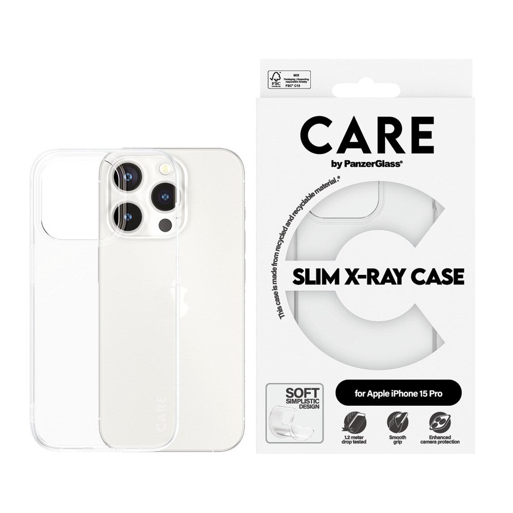 CARE by PanzerGlass iPhone 15 Pro FASHION X-Ray Soft Basic Bakdeksel - Gjennomsiktig