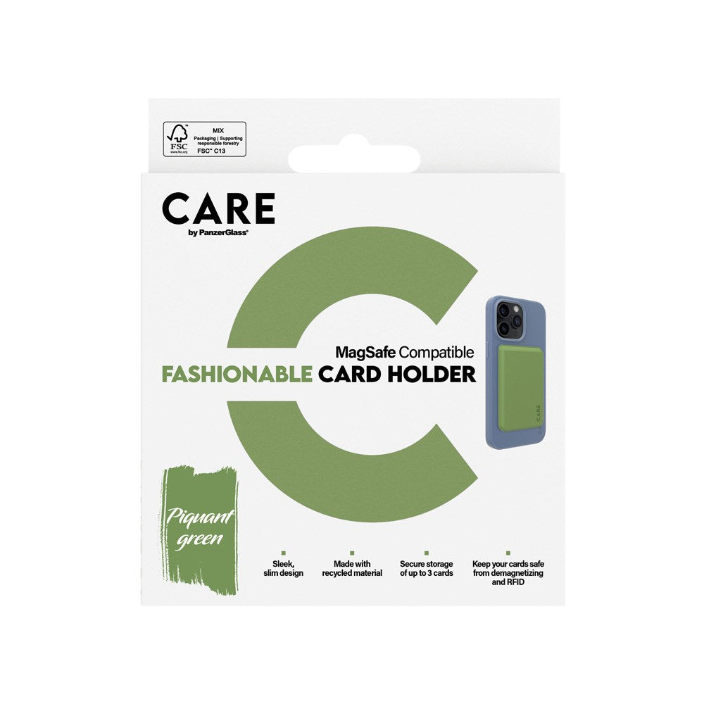 CARE by PanzerGlass Kortholder - Mobil - MagSafe Kompatibel - Grøn