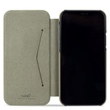 Holdit iPhone 12 / 12 Pro Slim Flip Cover m. Kortholder - Khaki Grøn