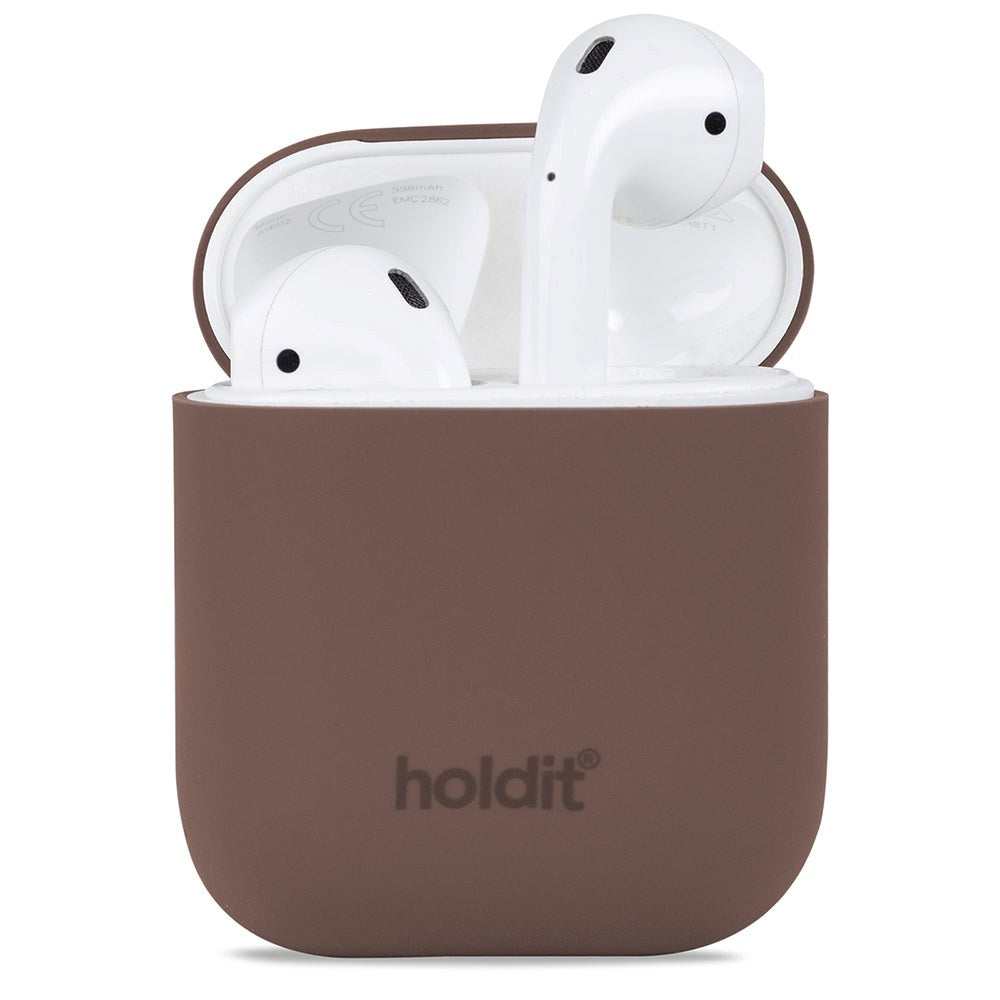 Holdit Nygård Silikontrekk For AirPods (1. &amp; 2. gen.) - Mørkebrun